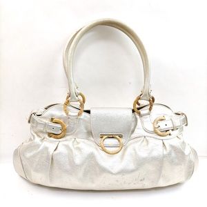 Ferragamo Hand Bag Gold Leather